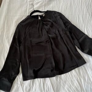 H&M Black Satin Blouse